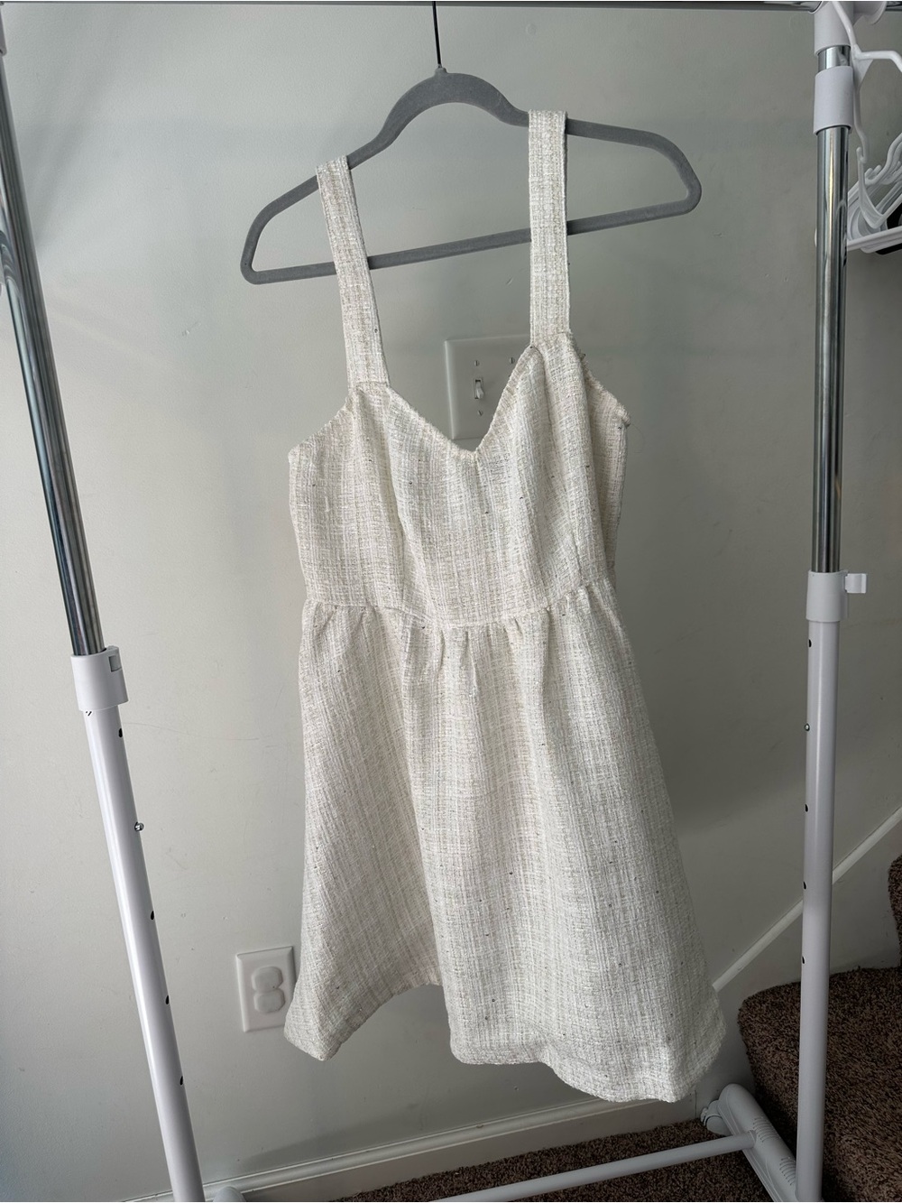Lulu's Ivory Textured Tweed Dress